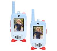 ASHATA Video Walkie Talkies para Niños 2 Piezas, Juguetes para Niños Niñas de 3 a 12 Años de Edad en Interiores y Exteriores, Videoportero Recargable para Juegos Familiares, Exteriores, (Blue)