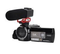 ASHATA Videocámara, Videocámara Digital, 5K 56MP Antivibración Zoom 18X Visión Nocturna por Infrarrojos con Pantalla Táctil IPS de 3 Pulgadas Campana de Luz de Relleno Grabadora de
