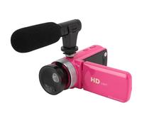 ASHATA Videocámara Videocámara Grabadora de Cámara Digital, HD 1080P 16MP Pantalla de 2,4 Pulgadas Cámara Grabadora con Zoom Digital 16X con Micrófono Orificio de Tornillo de 1/4 para