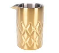 ASHATA Vidrio de Mezcla de Acero Inoxidable, Taza de Malla de Doble Pared de óxido a Prueba de óxido Estable 540 Ml para Fiesta (Oro chapado)