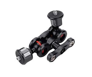 ASHATA Viper Magic Arm, Zapata de Bola Doble Multifunción Adaptador de Montaje de Brazo Mágico Accesorio de Cámara, Montura Vlogger Mount para Monitor LCD/Monitor DV/Luces LED Grabadoras de Audio