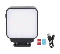 ASHATA Vlogging Light Mini LED Action Camera Luz de Video, Iluminación de Relleno de Fotografía Magnética para 3, con 16 LED 3 Temperatura de Color para Grabación de Video, Negro