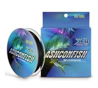Ashconfish Línea de pesca trenzada, 8 hebras traseras resistentes al color, no se decoloran, resistentes a la abrasión, cero estiramiento, diámetro más pequeño, 100 m, 30 libras, color negro