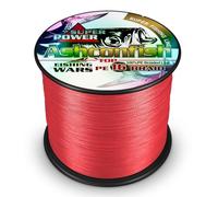 Ashconfish - Sedal trenzado de pesca de 16 hebras con núcleo hueco, 274 m / 300 m, 59 kg, resistente a la abrasión, increíble superline sin estiramiento, hilo tejido ultrafino, rojo