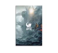 ASHDRUWQHR Godzilla Minus One1 - Póster de lienzo para pared, diseño estético, pintura moderna para sala de estar, 50 x 75 cm, estilo sin marco