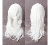 ashe LOL 65cm Anime Game Long Curly Wavy Cosplay pelucas para mujeres pelo sintético femenino + gorra de peluca blanca