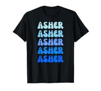 Asher Retro Name Stack Design Camiseta