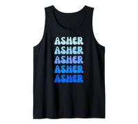 Asher Retro Name Stack Design Camiseta sin Mangas