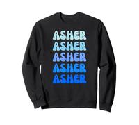 Asher Retro Name Stack Design Sudadera