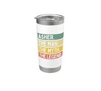 Asher The Man The Myth The Legend - Cita personalizada divertida Vaso térmico de acero inoxidable de doble pared