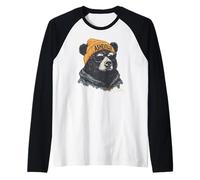 Asheville Bear WNC Hippie AVL Arte de montaña de Carolina del Norte Camiseta Manga Raglan