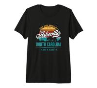 Asheville, Carolina del Norte, Puesta de Sol Retro, Blue Ridge Mountains Camiseta Premium