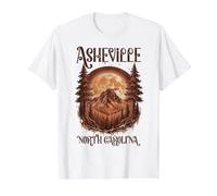 Asheville Carolina del Norte Vintage Retro Naturaleza Amante Camiseta gráfica económica, Hombre, Blanco, M
