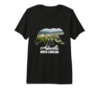 Asheville, Perfil de la Ciudad, Dentro, Oso, Silueta, Carolina del Norte Camiseta Premium