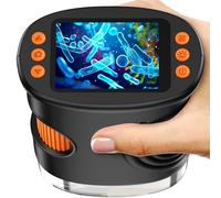 Ashfly Microscopio digital para niños de 1080P HD de 2,0 pulgadas,microscopio de bolsillo,microscopio con luces LED de microscopio, conexión a PC,mini microscopio exterior, regalo para 4-12 años-Negro