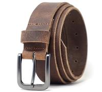 Ashford Ridge Cinturón para pantalones de cuero auténtico de 34 mm para hombre - Marrón Clásico 100cm