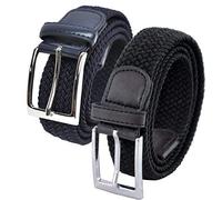 Ashford Ridge Hombres negro y Azul oscuro cinturones elásticas Gift Set (cintura tamaños 100cm - 110cm)