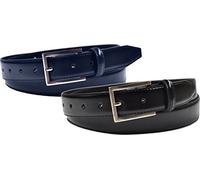 Ashford Ridge Juego de regalo de cinturones de cuero negro y marrón de 30 mm para hombre (tamaño de cintura de 32 a 60 pulgadas), negro/azul marino, XXL (112/122 cm)