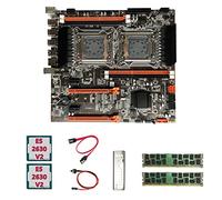 Ashikoi Placa base X79 Dual CPU+2XE5 2630 V2 CPU+2X4GB DDR3 1600Mhz RECC RAM+cable SATA+cable de interruptor+deflector LGA2011 M.2 NVME