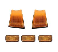 ASHILD Luz Señal Giro Coche Carcasas Luz Marcador Techo Cabina Delantera Trasera Coche Lámparas Rojas Ámbar Indicador Espejo Lateral Señal Giro Para Hummer H2 SUV/SUT 2003-2009(5pc No Bulb)