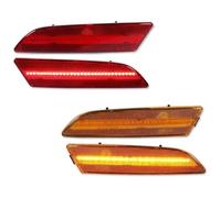 ASHILD Luz Señal Giro Coche Luz Señal Giro Indicador Espejo Lateral Luces Marcador Delanteras Ámbar Conjunto Lámpara Parachoques 12V T10 Para Chrysler Para Crossfire 2004-2008(4pc Front Rear2)