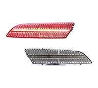 ASHILD Luz Señal Giro Coche Luz Señal Giro Indicador Espejo Lateral Luces Marcador Delanteras Ámbar Conjunto Lámpara Parachoques 12V T10 Para Chrysler Para Crossfire 2004-2008(2pc Rear Red Clear)