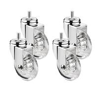 ASHILD Un Juego de 4 Ruedas giratorias para Muebles, Ø 75 mm, con Tornillos prisioneros M8 x 15, M10 x 15 y rodamientos de Bolas, Ruedas giratorias de Goma Transparente, Ruedas de Transporte (tamañ