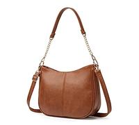 Ashioup Bolsos de moda para las mujeres Crossbody Hobo bolso de hombro suave de cuero PU bolso retro con 2 correas de hombro, Marrón