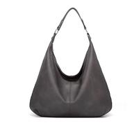 Ashioup Hobo - Bolso de hombro para mujer, de piel sintética suave, con cremallera, Gris, Talla única