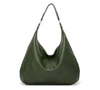 Ashioup Hobo - Bolso de hombro para mujer, de piel sintética suave, con cremallera, Verde negruzco, Talla única