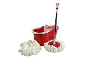 ASHLEY HOUSEWARES Mopa giratoria, Metal, Rojo, Talla única