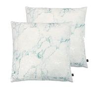 Ashley Wilde Cojines de cinabrio Twin Pack Rellenos de Pluma, Seagreen/EU De Nil, 50 x 50cm, 2