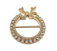 ASHLUYAK Clip de bufanda para camiseta para mujer, redondo, con diamantes de imitación, hebilla para camiseta, soporte para envolver ropa