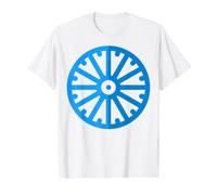 Ashoka Chakra India Orgullosa Cultura Rueda del Dharma Camiseta gráfica económica, Hombre, Blanco, S