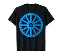 Ashoka Chakra India Orgullosa Cultura Rueda del Dharma Camiseta gráfica económica, Hombre, Negro, XL