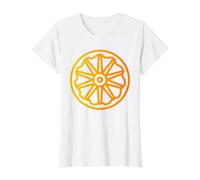 Ashoka Chakra India Orgullosa Cultura Rueda del Dharma Camiseta gráfica económica, Mujer, Blanco, S
