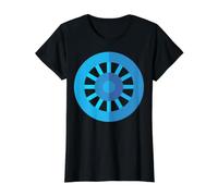Ashoka Chakra India Orgullosa Cultura Rueda del Dharma Camiseta gráfica económica, Mujer, Negro, M