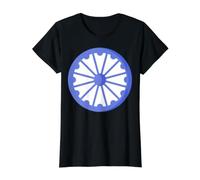 Ashoka Chakra India Orgullosa Cultura Rueda del Dharma Camiseta gráfica económica, Mujer, Negro, XS