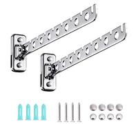 ASHOP - Perchero de Pared para Colgar Ropa, de Acero Inoxidable, con Soporte para Brazo oscilante, Organizador de Armario y Almacenamiento, 2 Unidades