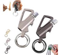 Ashopfun Encendedor de llavero Match Strike, encendedor permanente con llavero multiherramienta, abridor de botellas, cerillas reutilizables e impermeables, encendedores de queroseno infinito para