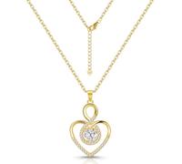 ASH'S CHOICE Collar Mujer Oro 14K de Corazón Circón Regalo Joyería Especial