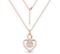 ASH'S CHOICE Collar Mujer Oro Rosa Corazón Circón de Amor Joyas de Regalo