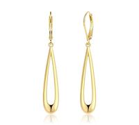 ASH'S CHOICE Pendientes colgantes bañados en oro de 14K para mujer, de plata de ley 925 con ganchos franceses, colgantes largos en forma de lágrima, pendientes de gota de agua girados y colgantes boho