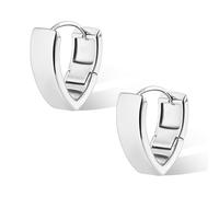 ASH'S CHOICE Pendientes de aro de plata 925, pequeños, para mujer, 14K oro grueso y voluminoso, pendientes de cartílago, pendientes huggie, mini, ligeros y anchos, para mujer y niñas, 1, Plata de ley