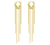 ASH'S CHOICE Pendientes Mujer Oro 14K Aro Corazón Flecos Serpentina