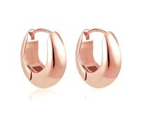 ASH'S CHOICE Pendientes Mujer Oro Rosa Aro U Gradiente Grueso Liso Huggie