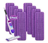 Ashsajkd Almohadilla de repuesto para fregona de fibra gruesa, buena practicidad, compatible con mopa húmeda Swiffer Power Spray, adecuada para 13-15 pulgadas, fuerte capacidad de adherencia. (Morado)