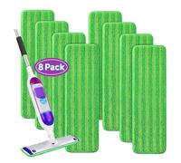 Ashsajkd Suplemento reutilizable de fibra ultrafina con cojín grueso suave y lavado a máquina, compatible con mopa húmeda Swiffer Power Spray, adecuada para todas las superficies de suelos de madera