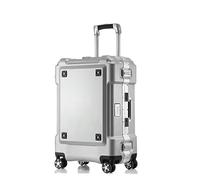 ASHSDI Maleta Cabina Equipaje De Mano Rígido con Marco De Aluminio, Maleta Sin Cremallera, Candado De Combinación TSA Maletas de Viaje Cabina (Color : Blue,Silver, Size : 20in)