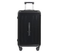 ASHSDI Maleta Cabina Equipaje para Mujer, Maletas con Portavasos, Ruedas Giratorias USB, Equipaje Rígido con Cerradura Maletas de Viaje Cabina (Color : Black, Size : 24in)
